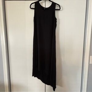Eileen Fisher Women’s Silk Crepe De Chine Dress XS Black Asymmetrical